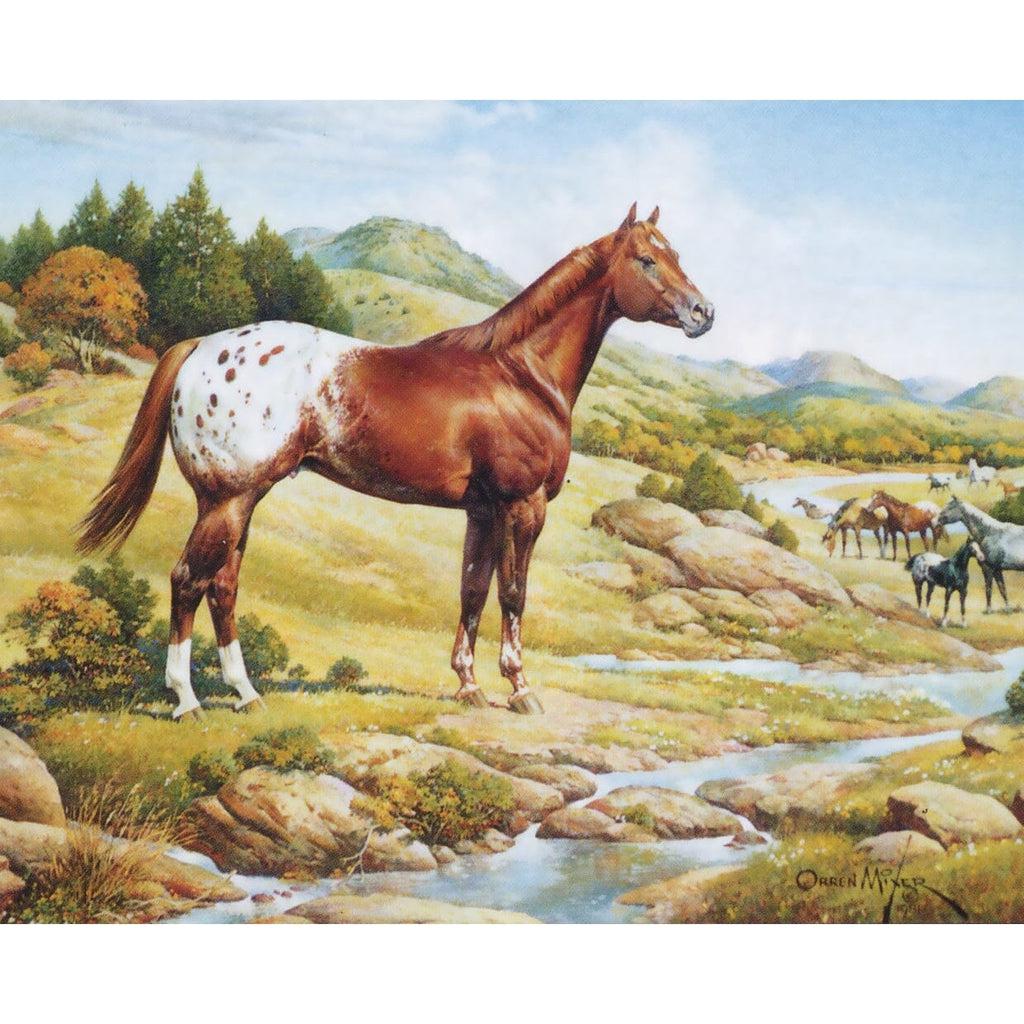 Image of the painting "Appaloosa" by Orren Mixer so that you can see the similarities between the painting and the figurine. They look very similar.