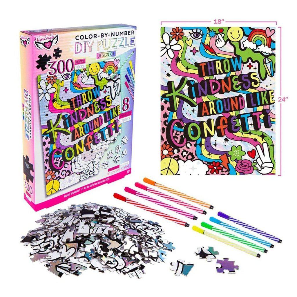 DIY Color-By-Number Puzzle - Throw Kindness like Confetti-Fashion Angels-The Red Balloon Toy Store