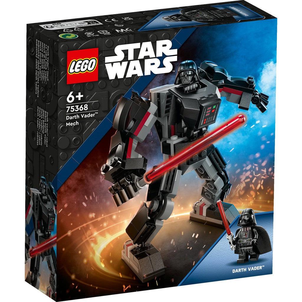 image shows the box for LEGO star wars: Darth Vader Mech. A mech suit featuring the villein Darth Vader. 