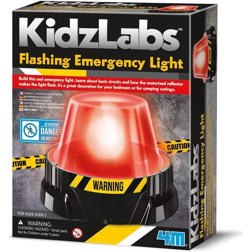 Image of the packaging for the Flashing Emergency Light. On the front is a picture of the completely built light.