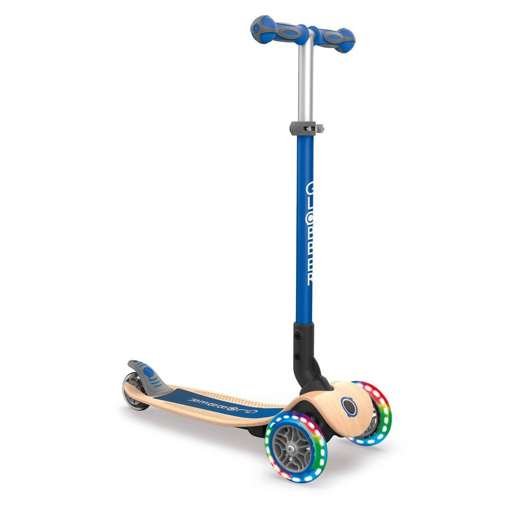 Globber Primo - Foldable Wood Blue Scooter-Globber-The Red Balloon Toy Store