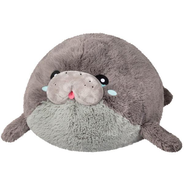 Image of the Manatee squishable. It is a grey-brown walrus with tear filled eyes.