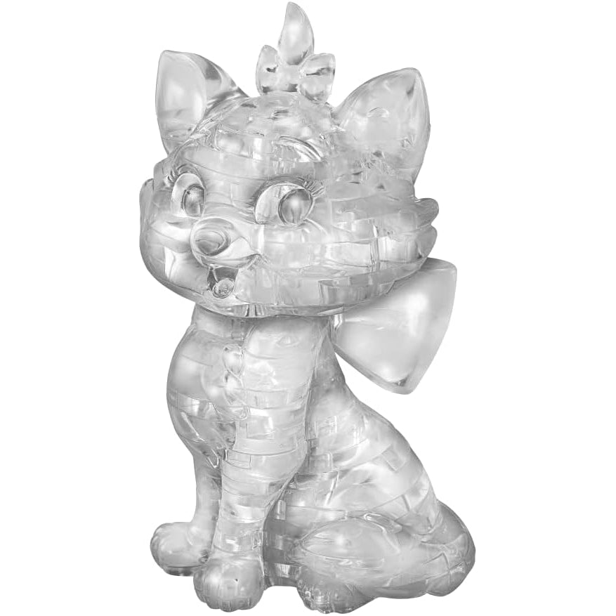 Image of the 3D Marie Aristocats puzzle. It is a completely white clear crystal marie puzzle.
