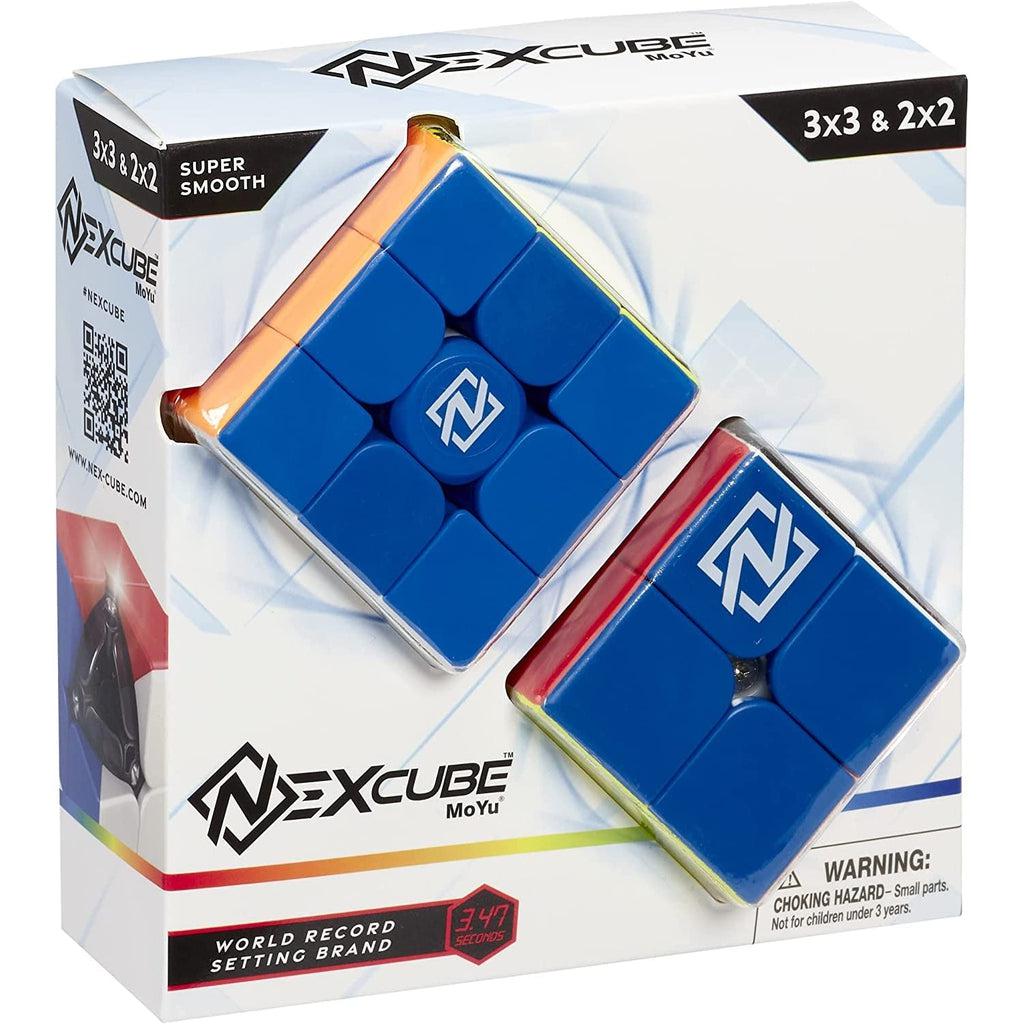 Image of the packaging for the Nexcube 3x3 + 2x2 Classic Pack. part of the front is made from clear plastic so you can see the cubes inside.