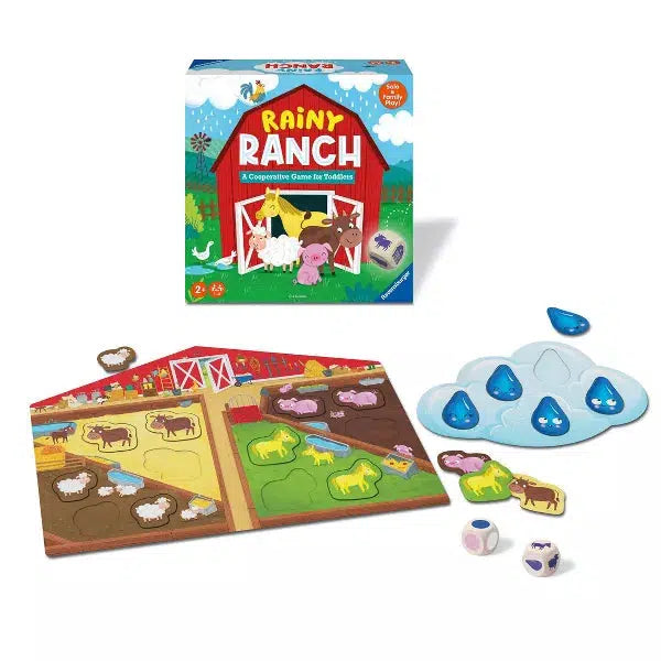 game board is shown, 4 segments for collecting animals and one for raindrops