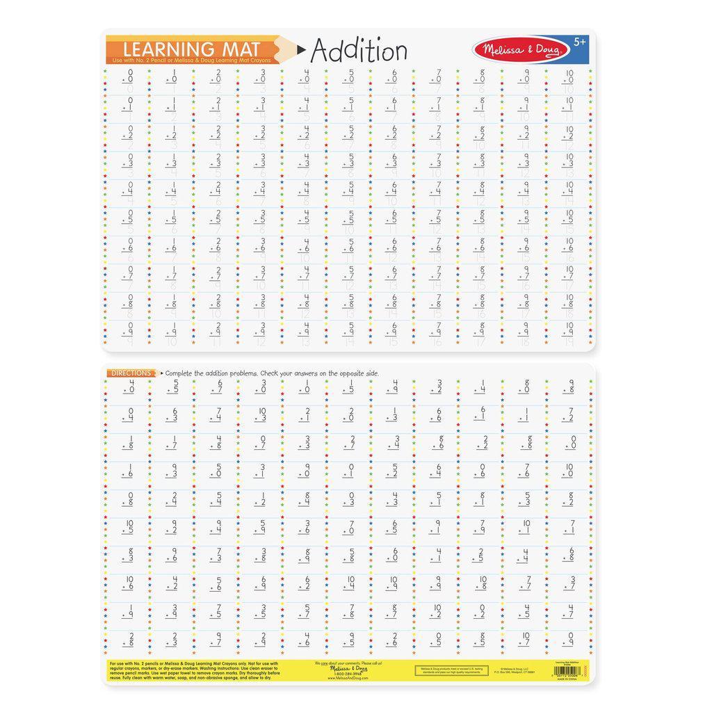 Addition Problems Write-a-mat-Melissa & Doug-The Red Balloon Toy Store