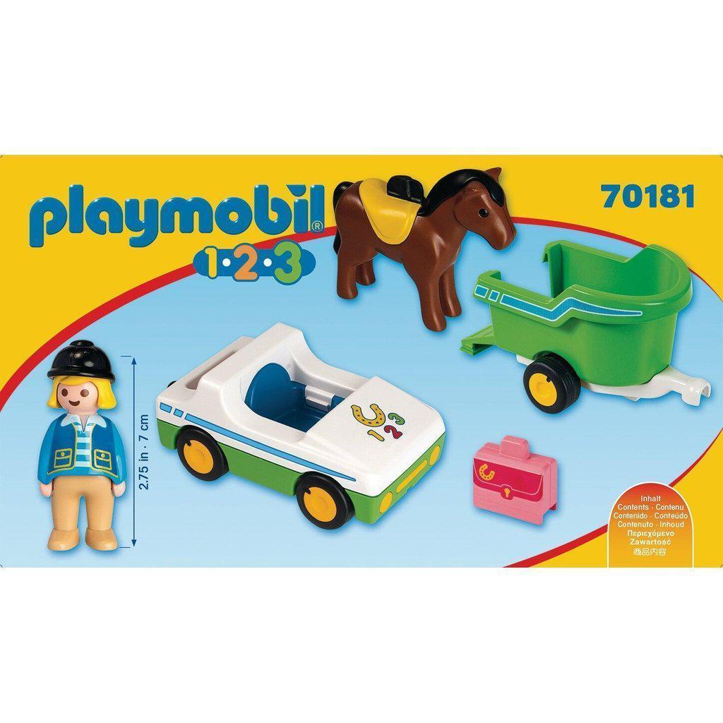 Car with Horse Trailer-Playmobil-The Red Balloon Toy Store