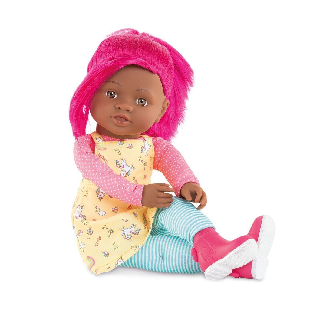 The doll is shown sitting down