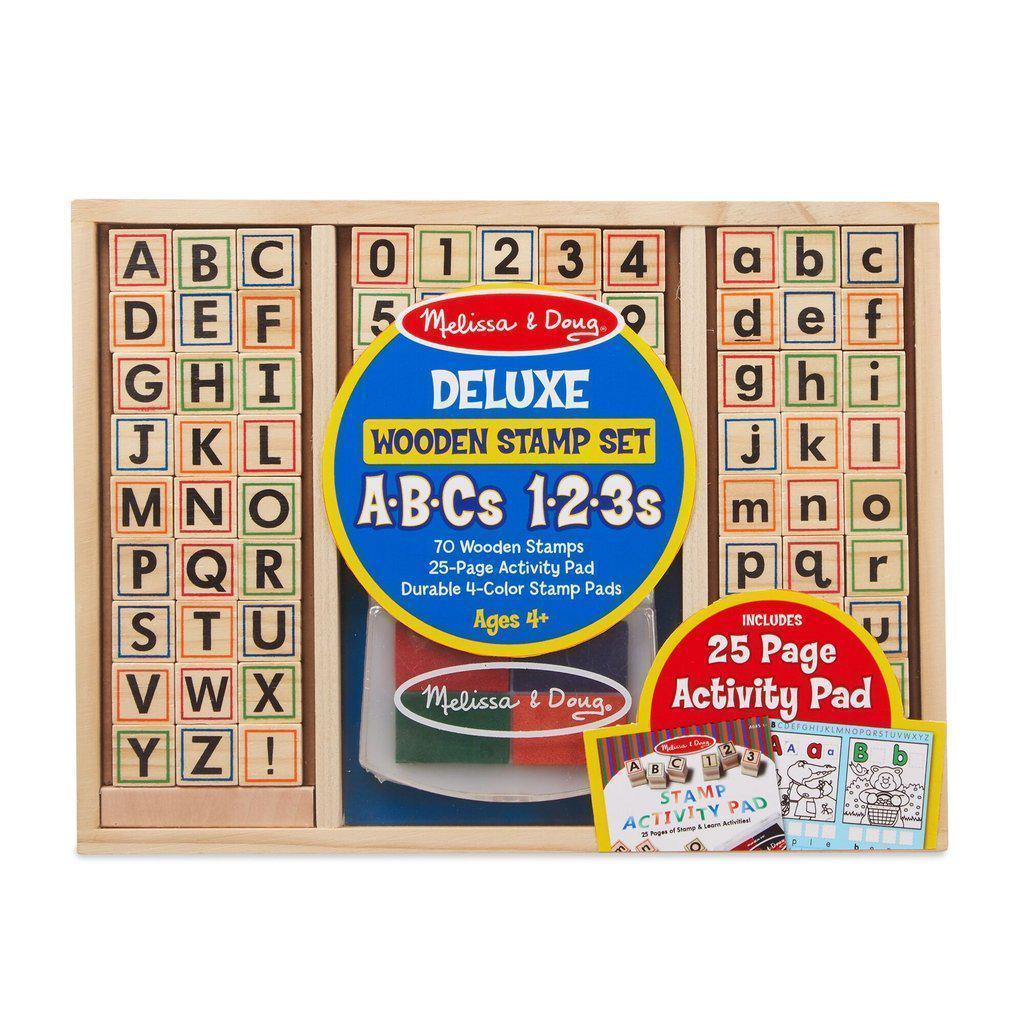 Deluxe Wooden Stamp Set ABC/123-Melissa & Doug-The Red Balloon Toy Store