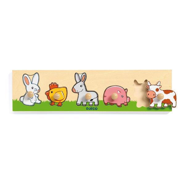 Farm 'n Co Wooden Peg Puzzle-Djeco-The Red Balloon Toy Store