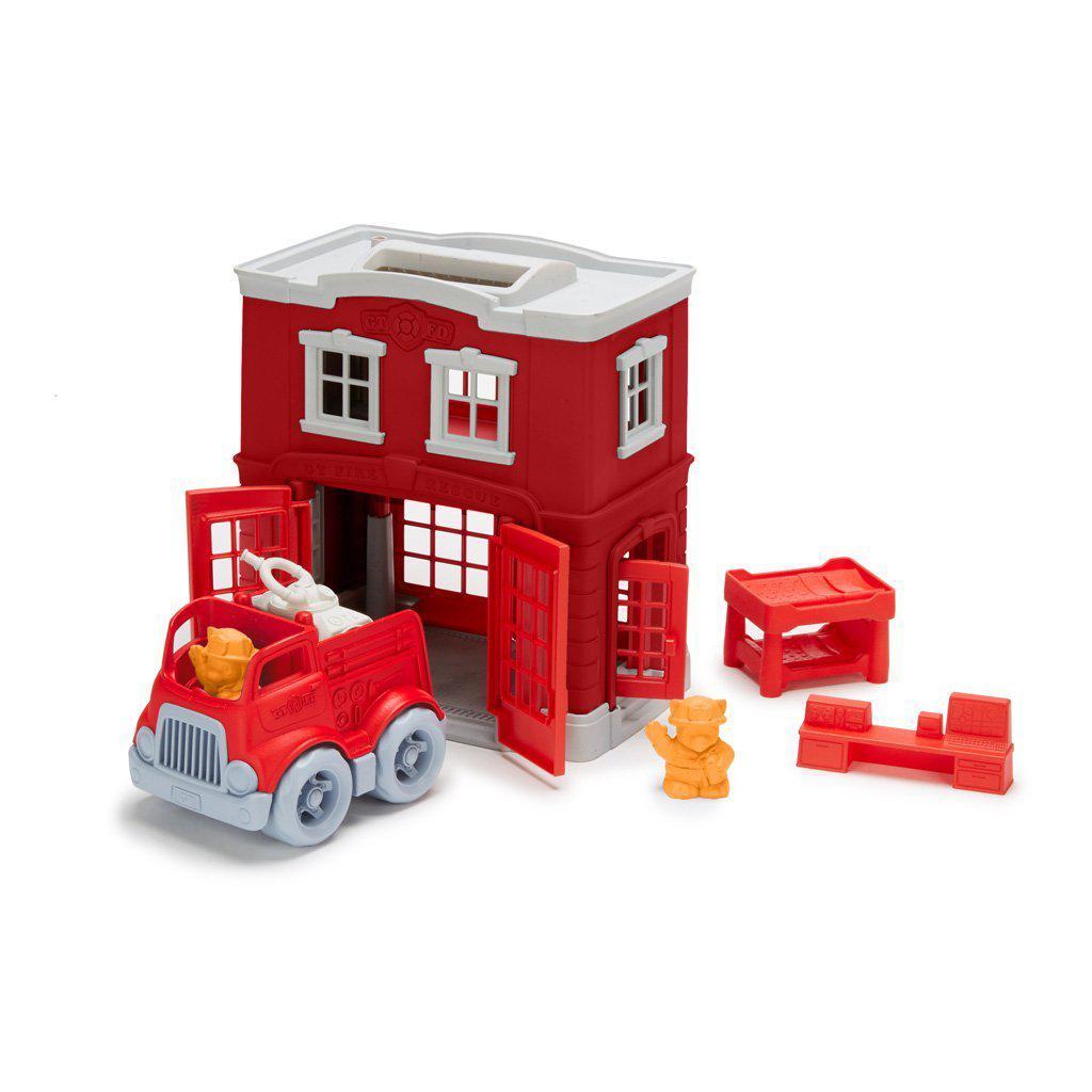 Fire Station Playset-Green Toys-The Red Balloon Toy Store