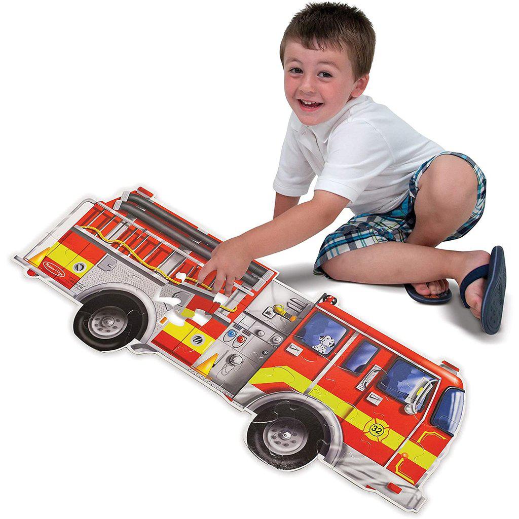 Giant Fire Truck Floor Floor puzzle-Melissa & Doug-The Red Balloon Toy Store