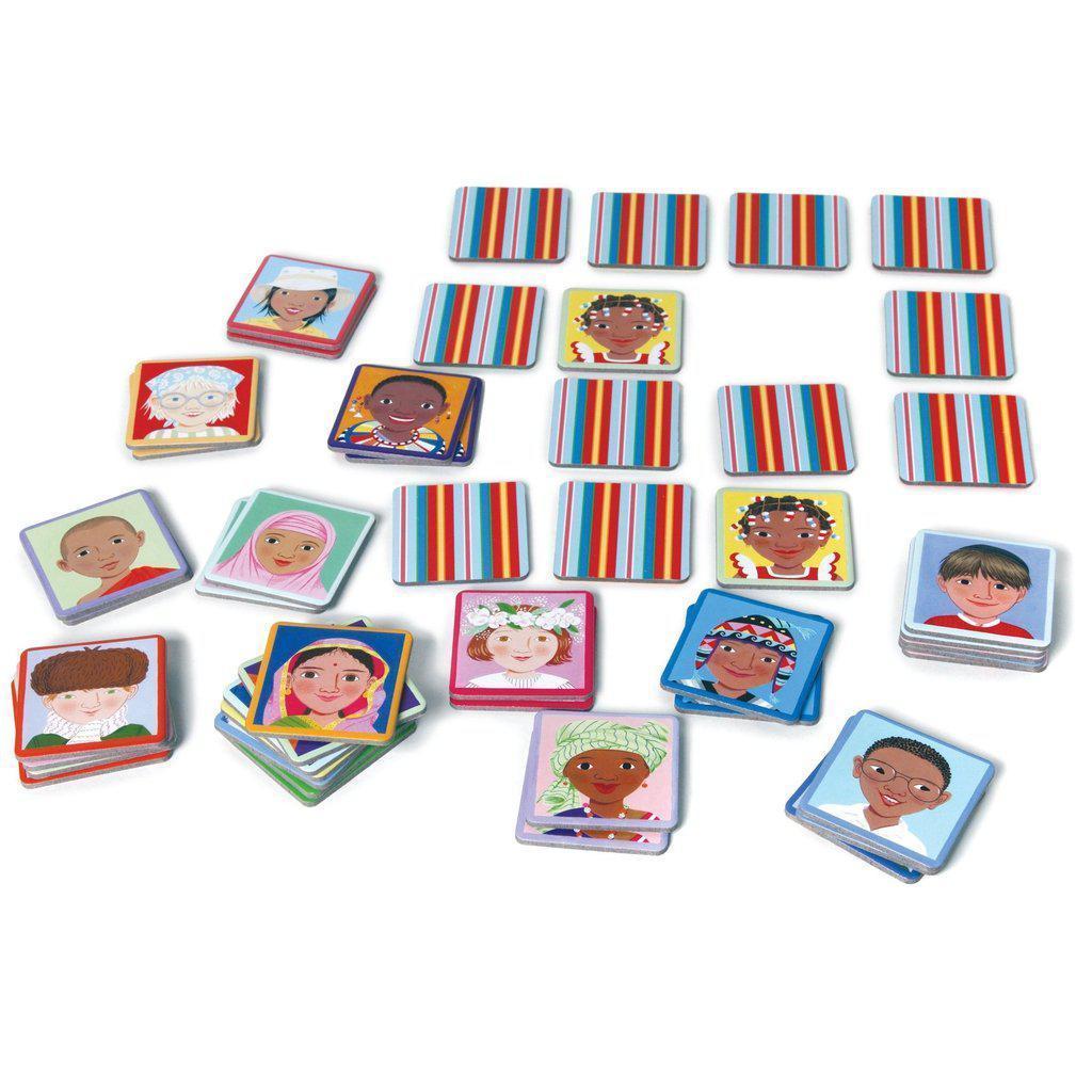 vibrant cards all grouped upside down to play a memory and matching game. 