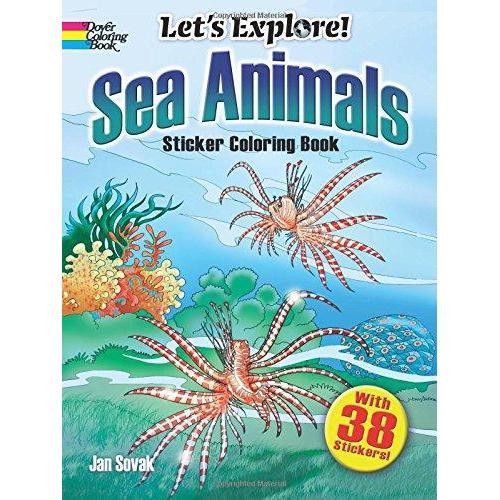 Let's Explore! Sea Animals: Sticker Coloring Book-Dover Publications-The Red Balloon Toy Store