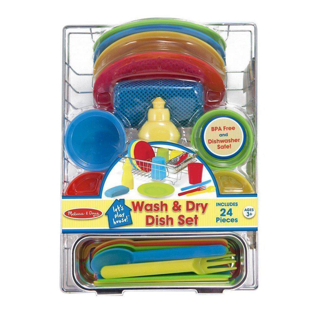 Let's Play House! Wash & Dry Dish Set-Melissa & Doug-The Red Balloon Toy Store