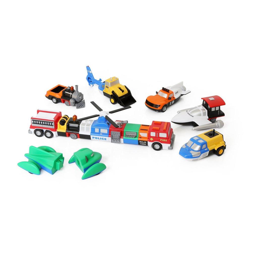 Magnetic Mix or Match Vehicles - Orange Deluxe Set-Popular Playthings-The Red Balloon Toy Store