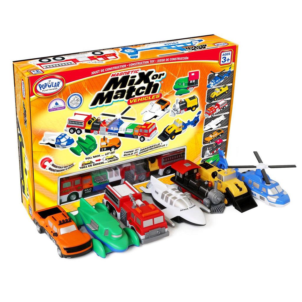 Magnetic Mix or Match Vehicles - Orange Deluxe Set-Popular Playthings-The Red Balloon Toy Store