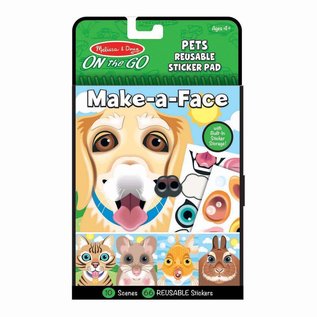 Make-a-Face - Pets Reusable Sticker Pad - On the Go Travel Activity-Melissa & Doug-The Red Balloon Toy Store