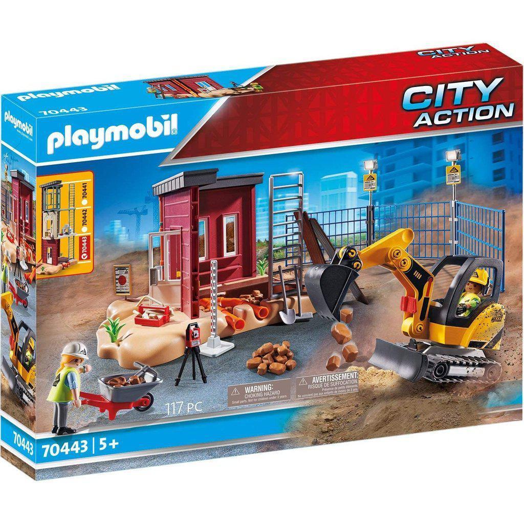 Mini Excavator with Building Section-Playmobil-The Red Balloon Toy Store