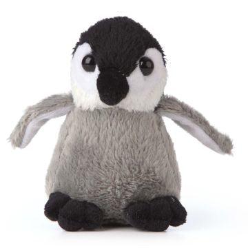 Image of the Penguin Smols plush. It is a penguin with a grey body and a black and white face. The feet are also black.