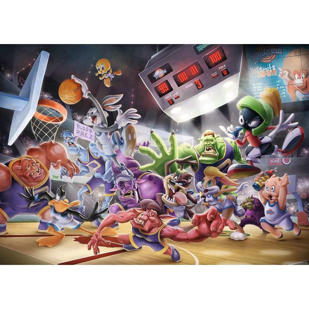 Image of puzzle | Bugs Bunny dunks a basketball while other characters from Space Jam follow behind