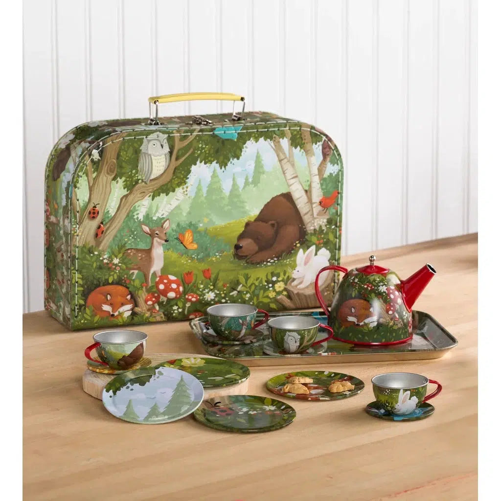 Woodland Tin Tea Set-HearthSong-The Red Balloon Toy Store