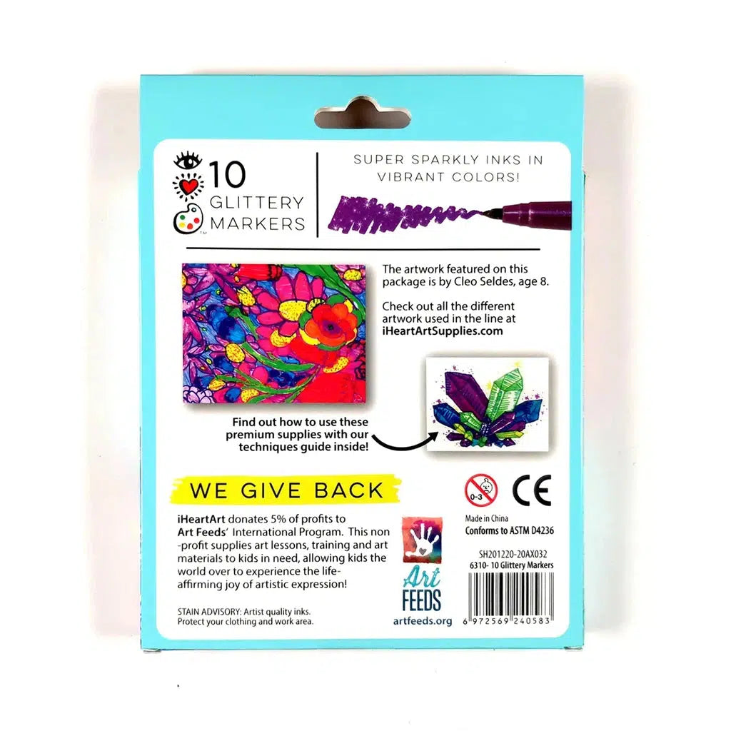 10 Glitter Markers - Bright Stripes – The Red Balloon Toy Store