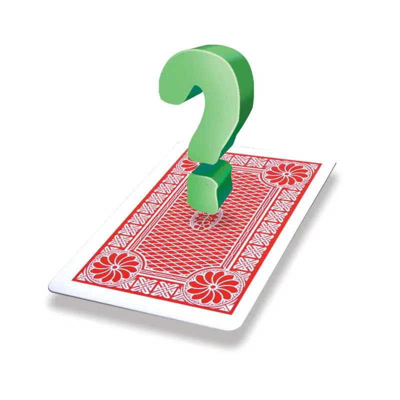 image shows a single upside down card with a question mark hovering over it