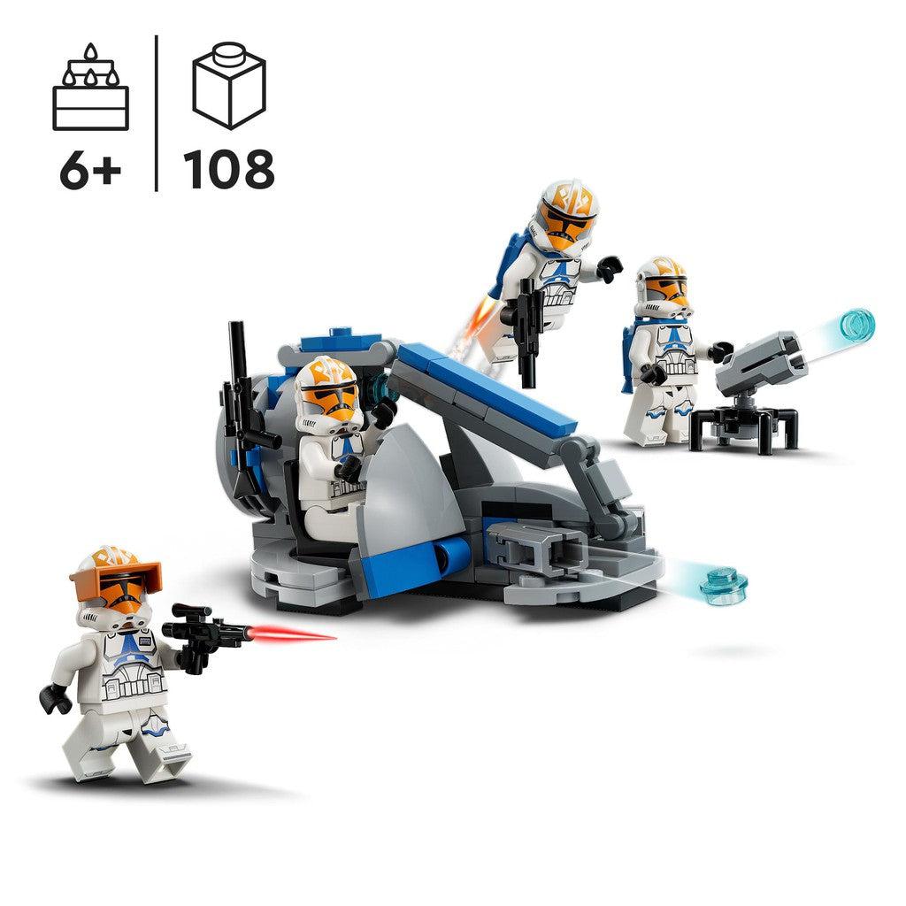 there are 108 LEGO pieces inside, for ages 6 and up!