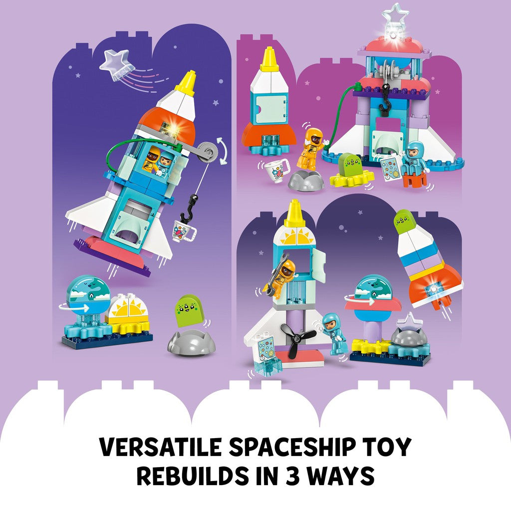 versatile spaceship toy rebuilds in 3 ways