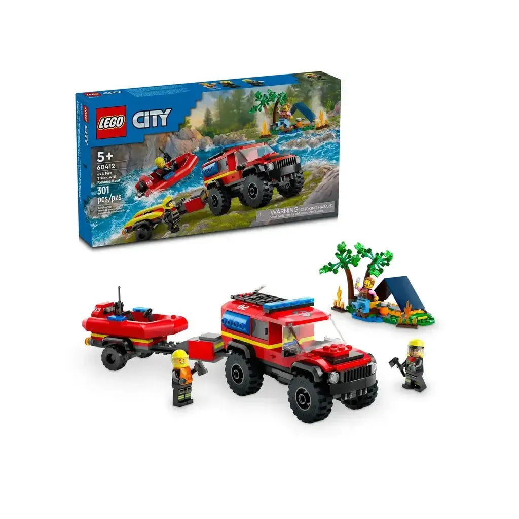 4x4 Fire Truck with Rescue Boat-LEGO-The Red Balloon Toy Store