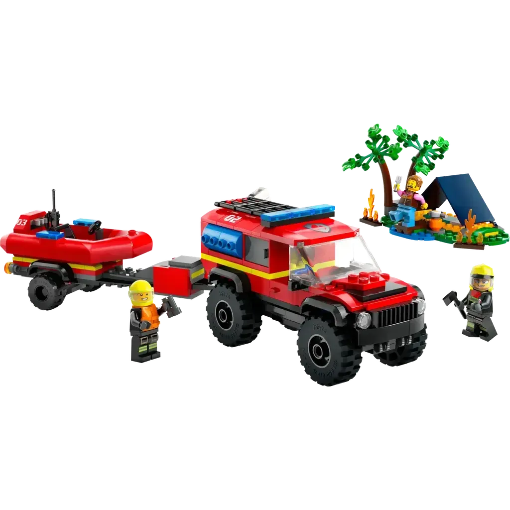 4x4 Fire Truck with Rescue Boat-LEGO-The Red Balloon Toy Store