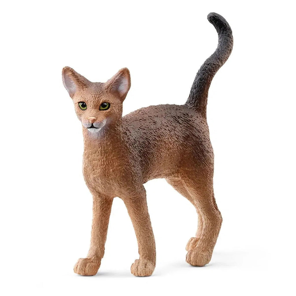 Image of the Abyssinian Cat figurine. It is a brown cat that is lighter underneath and darker on top. It has large oversized ears.