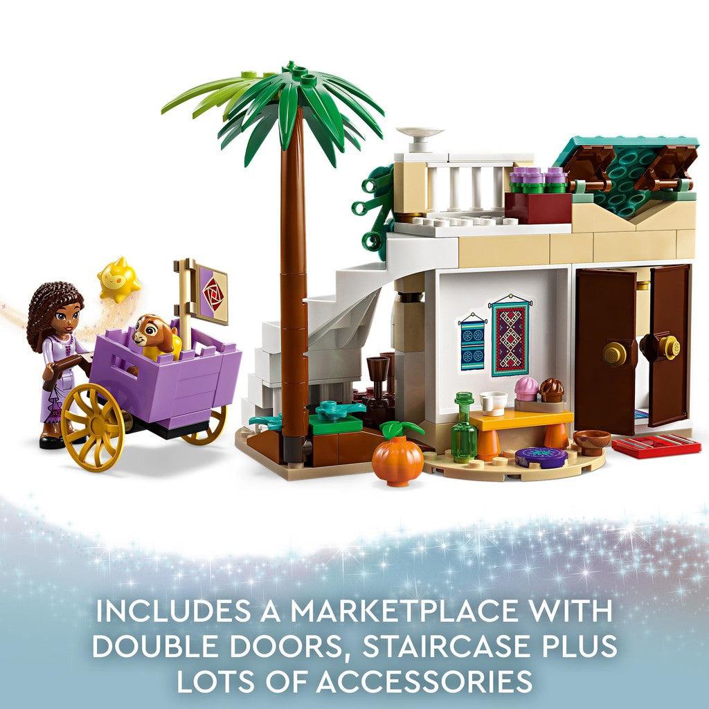 includes a marketplace with double doors, staircase plus lots of accessories. 