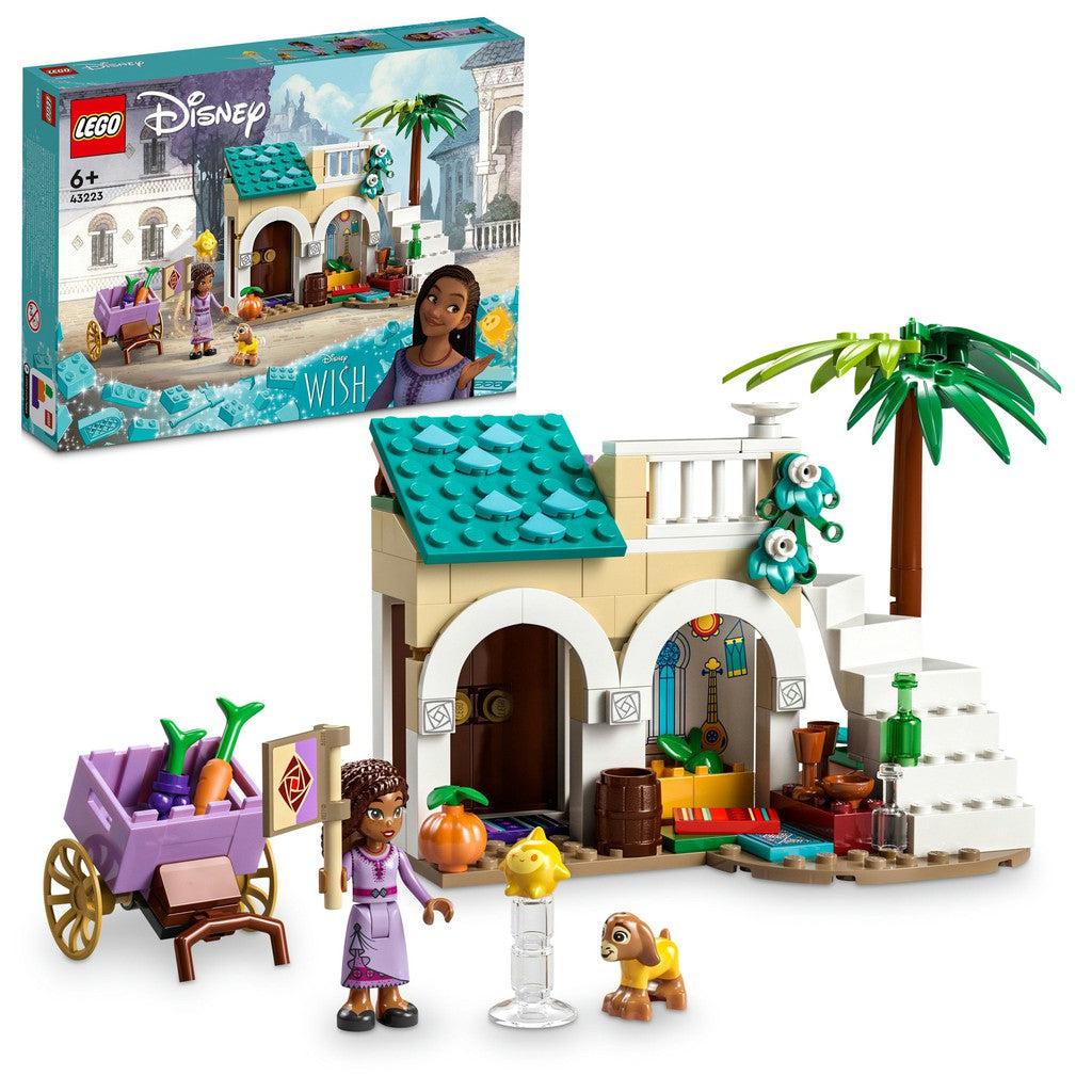 image shows the Disney Wish set with a small home, cart of merchandise and more.