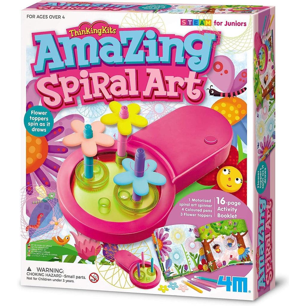 Image of the packaging for the Amazing Spiral Art Playset. On the front is a picture of what the finished craft could look like.