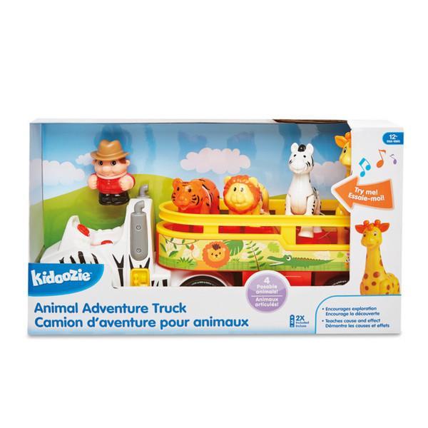 Image of the packaging for the Animal Adventure Truck. Part of the front is cut away so you can see and touch the toy inside.
