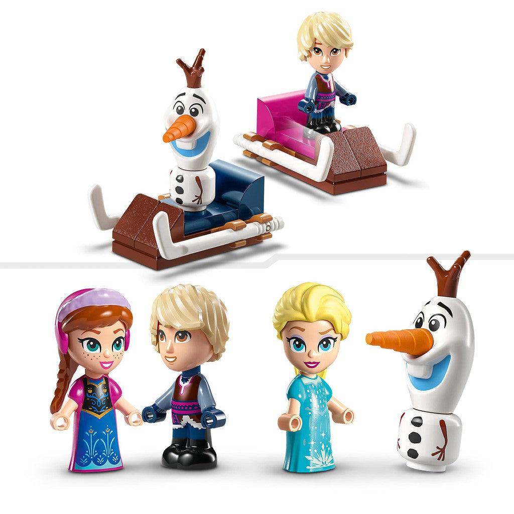 image shows tweo sleds, and the LEGO Frozen characters