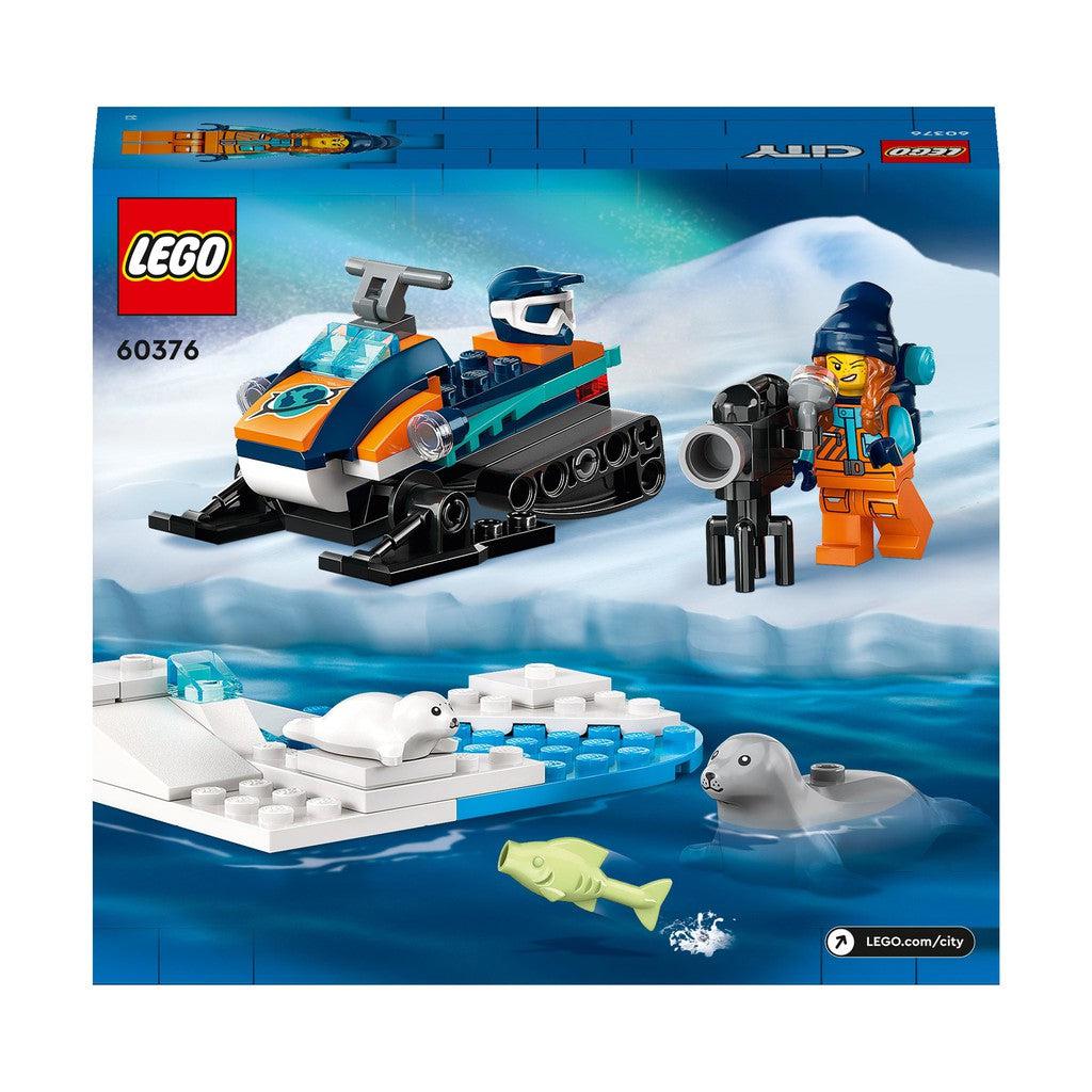 image shows the back of the box, the seal is chasing a LEGO fish