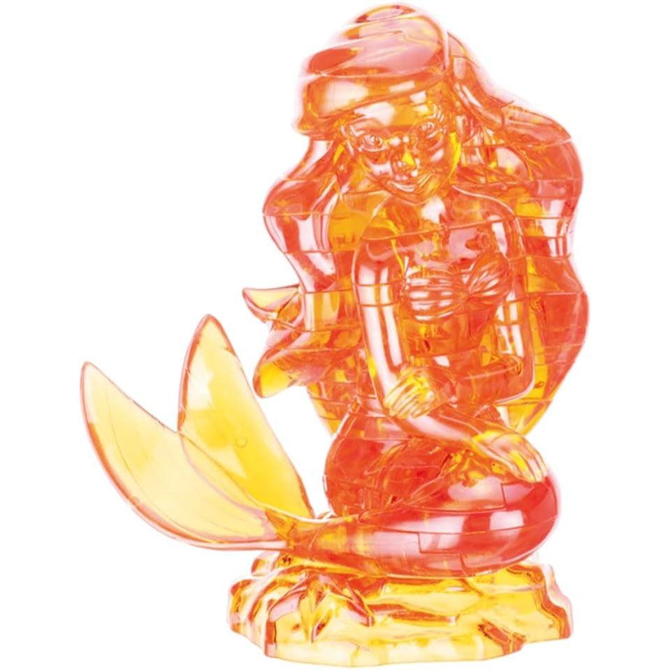 Image of the 3D Ariel puzzle. It is a completely orange crystal puzzle of the famous princess sitting on a rock.