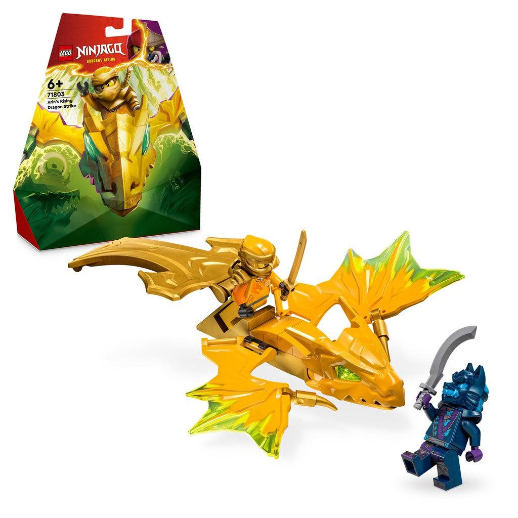 Arins Rising Dragon strike features a small yellow dragon with the ninja arin riding on top