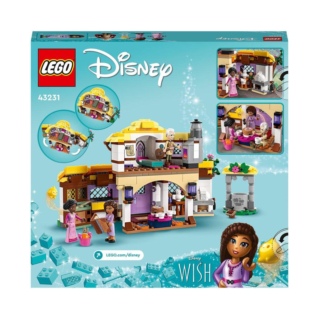 image shows the back of the box for LEGO Disney Wish Cottage