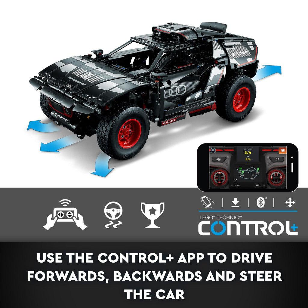 use the control+ app to drive forwards, backwards, and steer the car