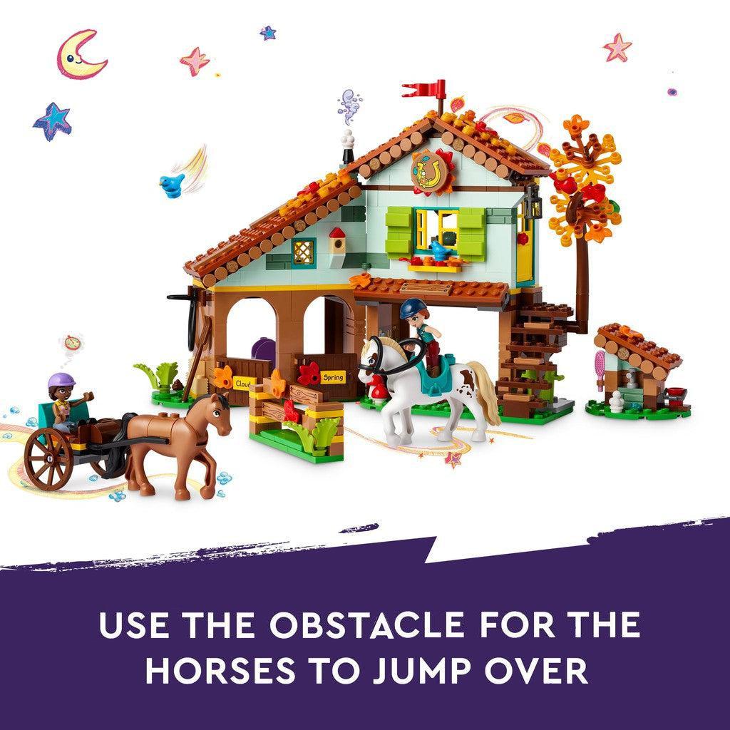use the obstacle for the horses to jump over.