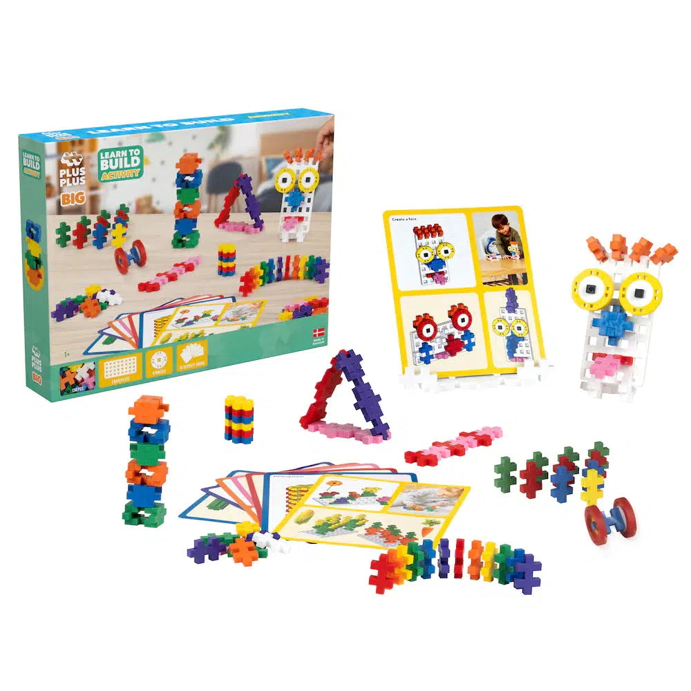 the learn to build is BIG with a capital B! these plus plus blocks teach how to build at a young age with easy instructions for children to learn with their hands.