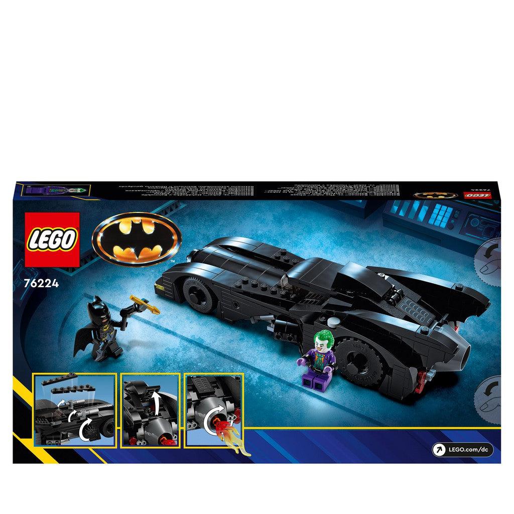image shows the back of the LEGO box for the Batmobile. Batman was won and joker is handcuffed to the batmobile