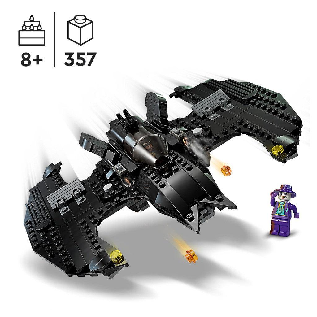 perfect for ages 8+ with 357 LEGO pieces to construct the LEGO batwing