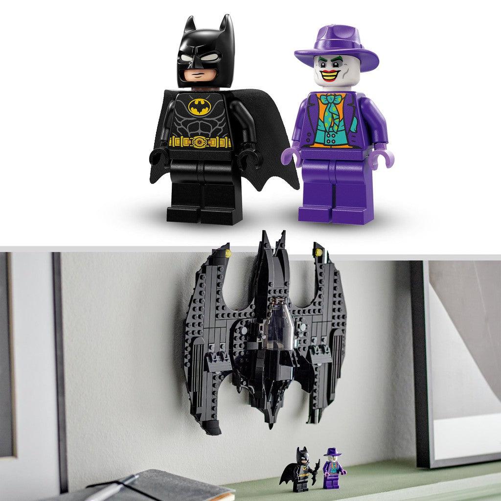 image shows Batman, Joker and the Batwing mounted on the well as a decoration