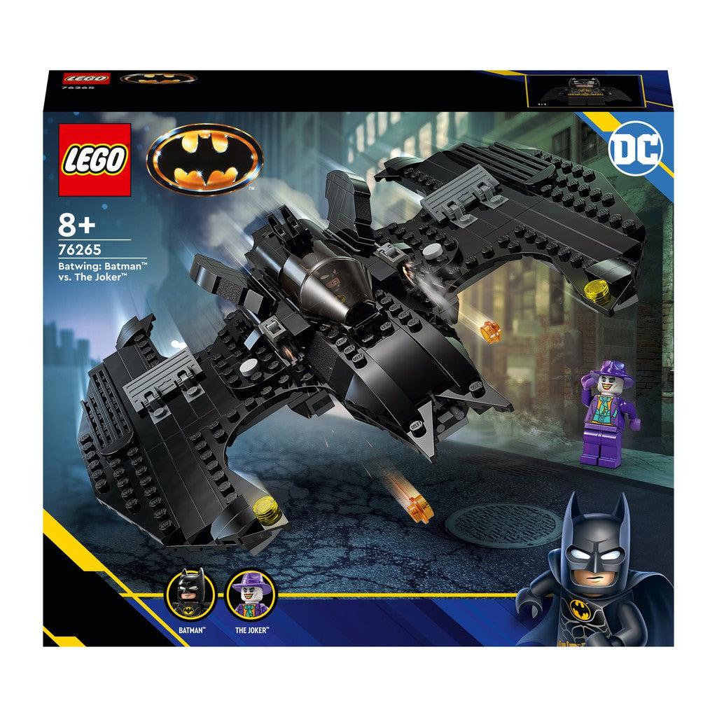 image shows the LEGO Batwing. Batman vs the Joker. Joker is us to no good and this time Batman is bringing the powerful LEGO batwing