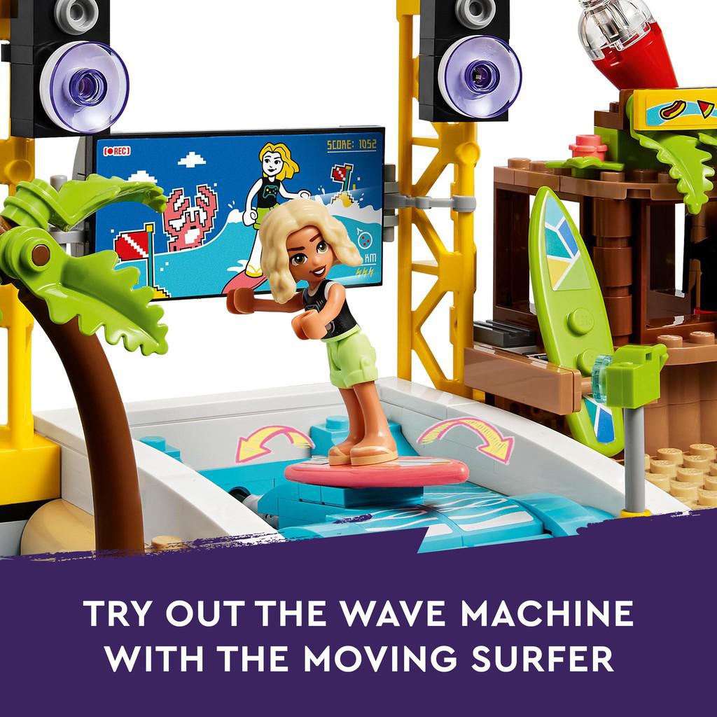 try out the wave machine with the moving surfer 